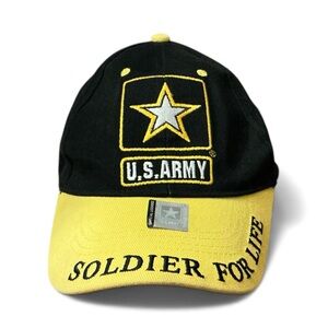 U.S. Army Embroidered Cap in Black and Yellow